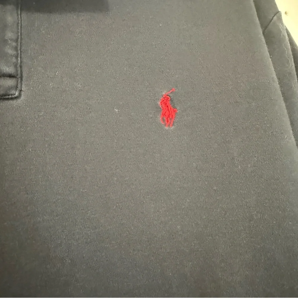 Vintage 90s Ralph Lauren Men's Polo Shirt in Black with Red Logo